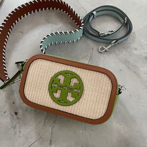 Tory Burch Miller Raffia Mini cross body